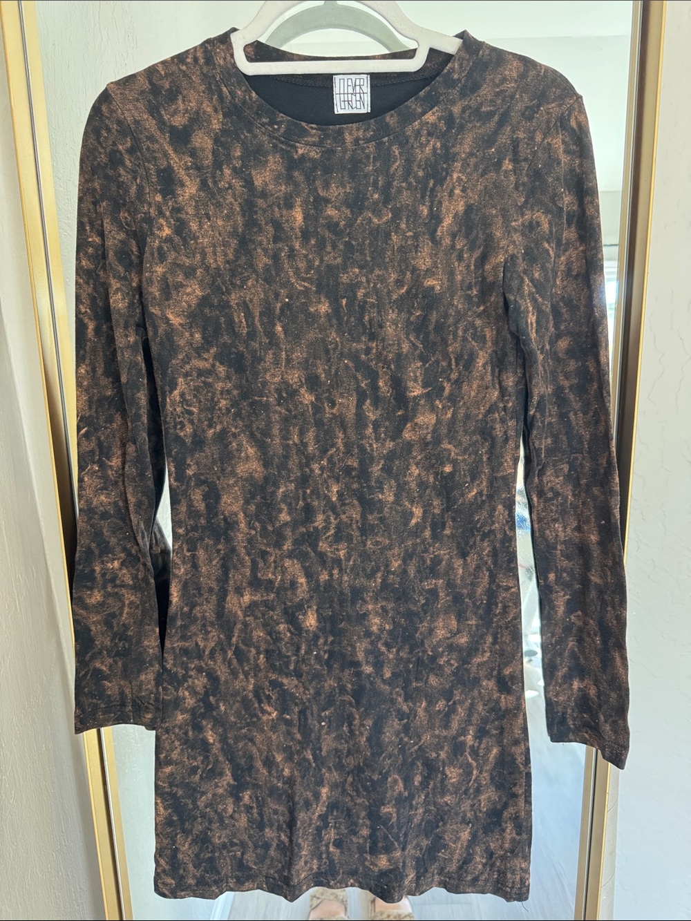 Marble Long-Sleeve T-Shirt Dress